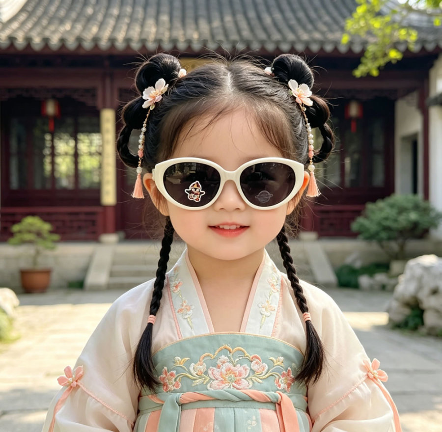 6-10岁儿童女-硅胶材质-高清偏光防紫外线墨镜